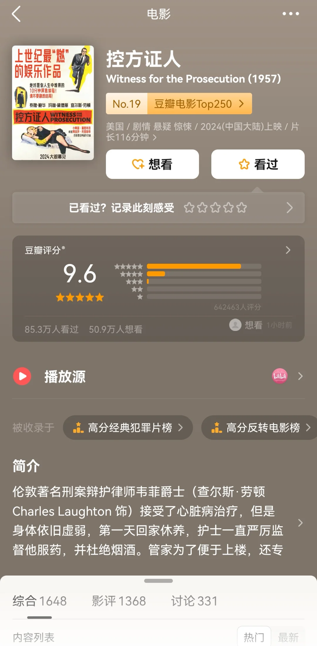 豆瓣均分8.8，超高分经典黑色电影系列❗️