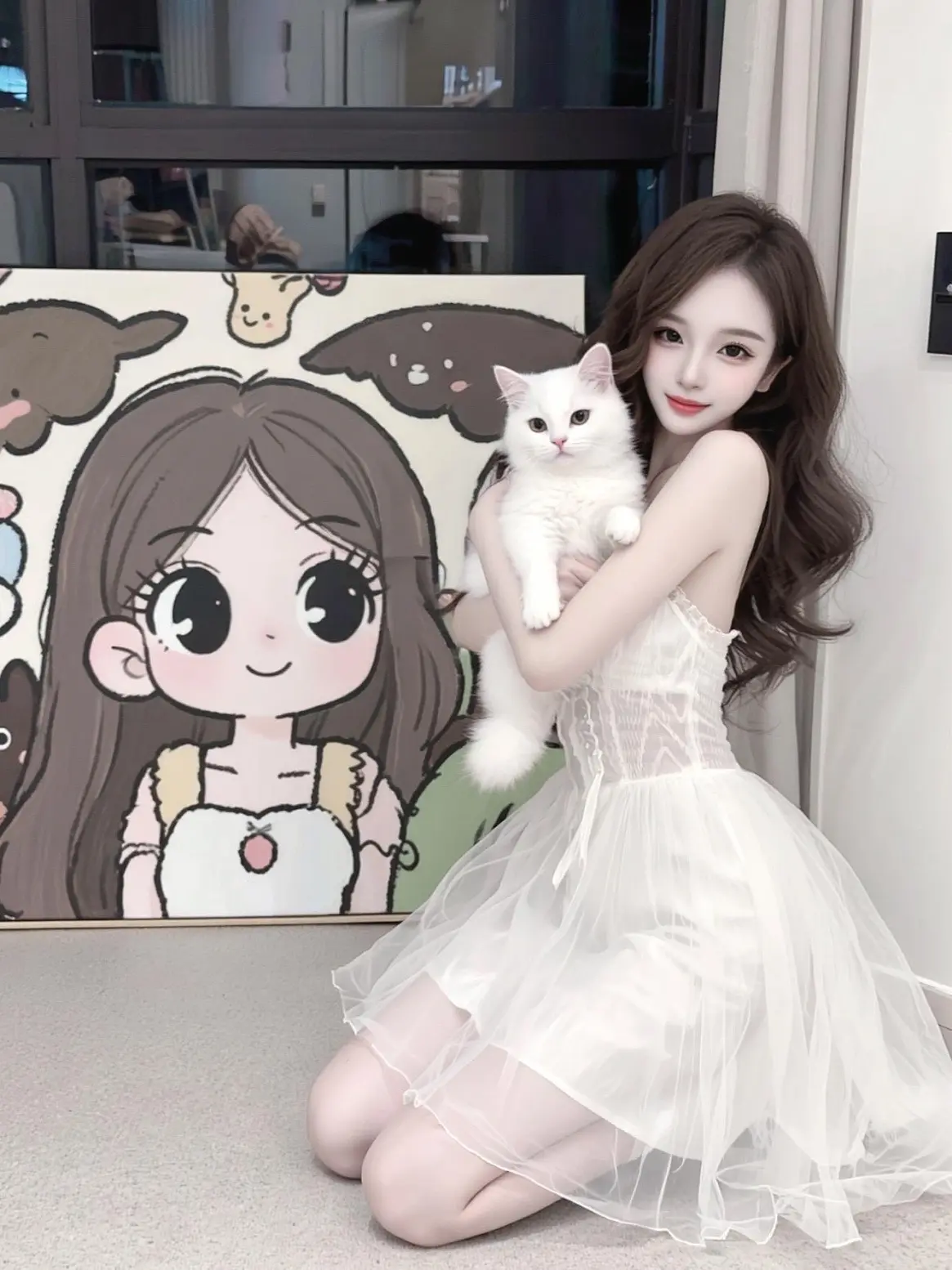 可爱女生头像 猫系女孩 可爱头像女卡通呆萌 甜妹小白花穿搭 甜系女孩