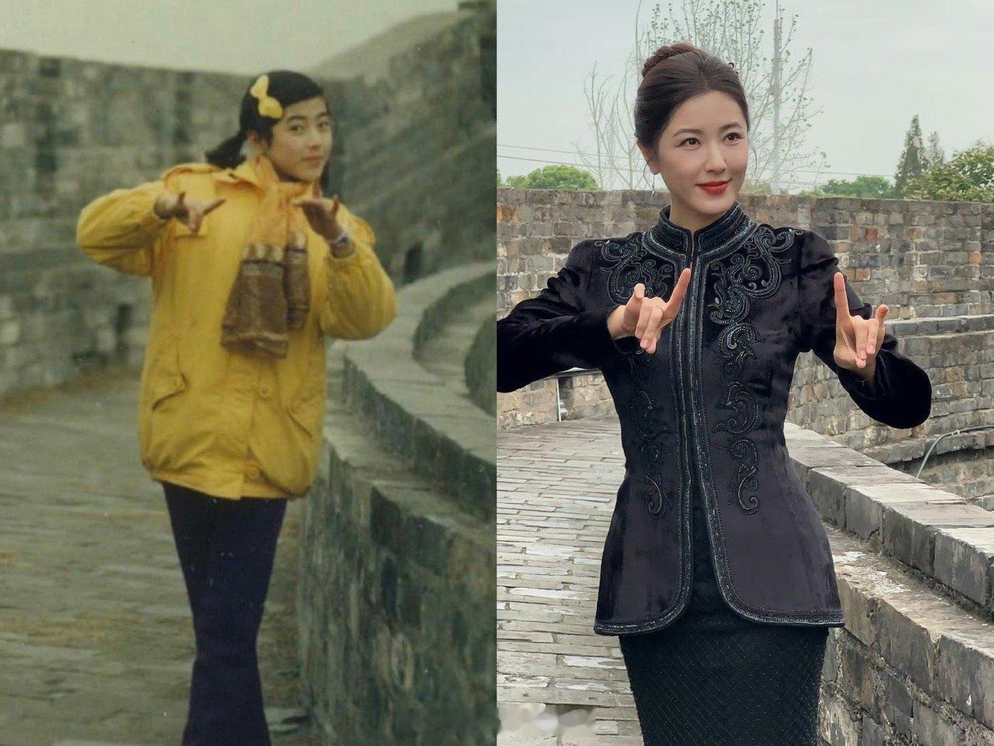 曾黎复刻40年前老照片 曾黎用一次充满情怀的打卡，完成了一场浪漫的自我对话。这不