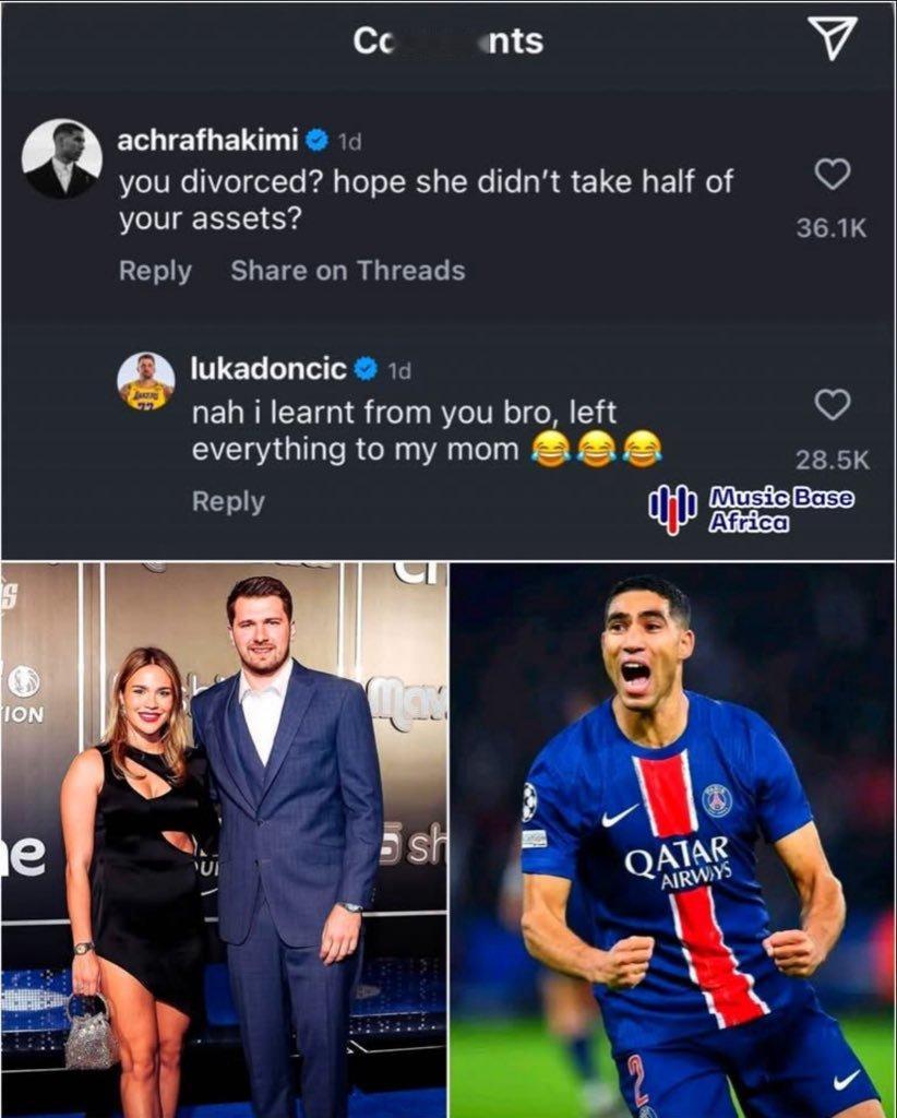 据报道，东契奇的妻子在发现他使用了和阿什拉夫·哈基米一样的资产策略——把所有财产