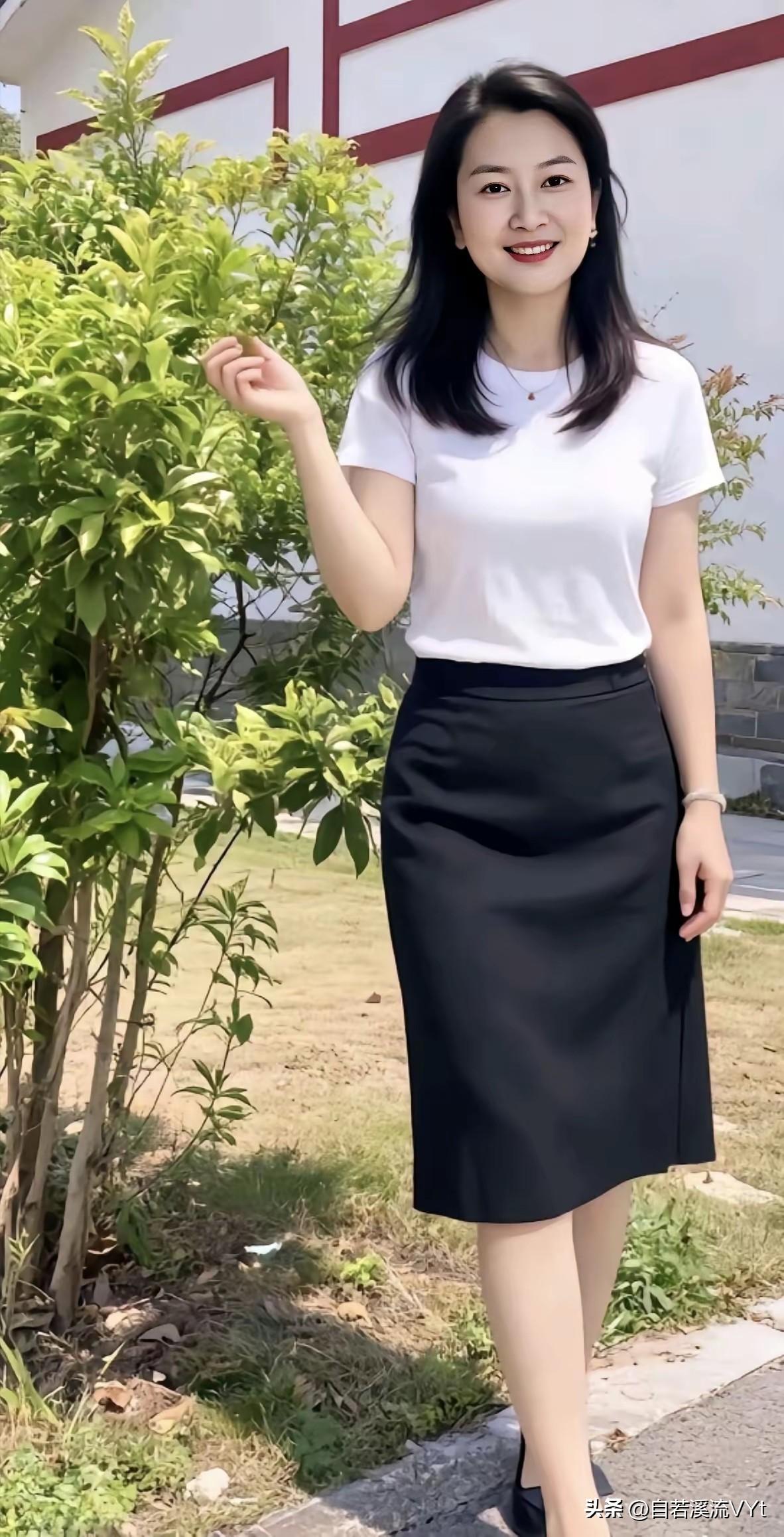 行香子·晴郊闲韵
 
翠树晴光，素袂端庄。倚芳丛、笑靥凝香。
乌裙衬雅，黑发垂扬