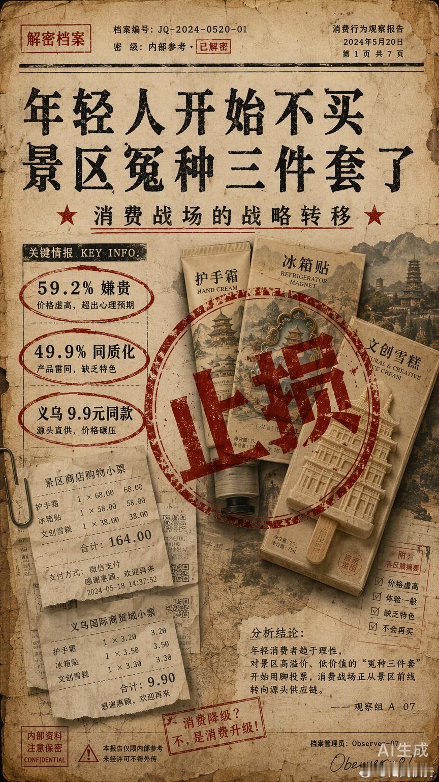 我从来不在景区买东西的，感觉现在景区里，尤其是古镇、老街等地的东西，全都是义乌产