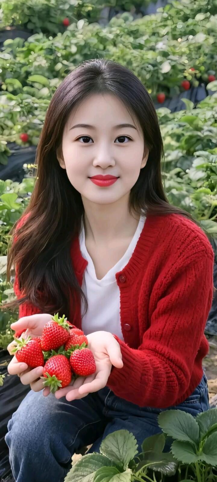 草莓采摘的甜美时光🍓🌸