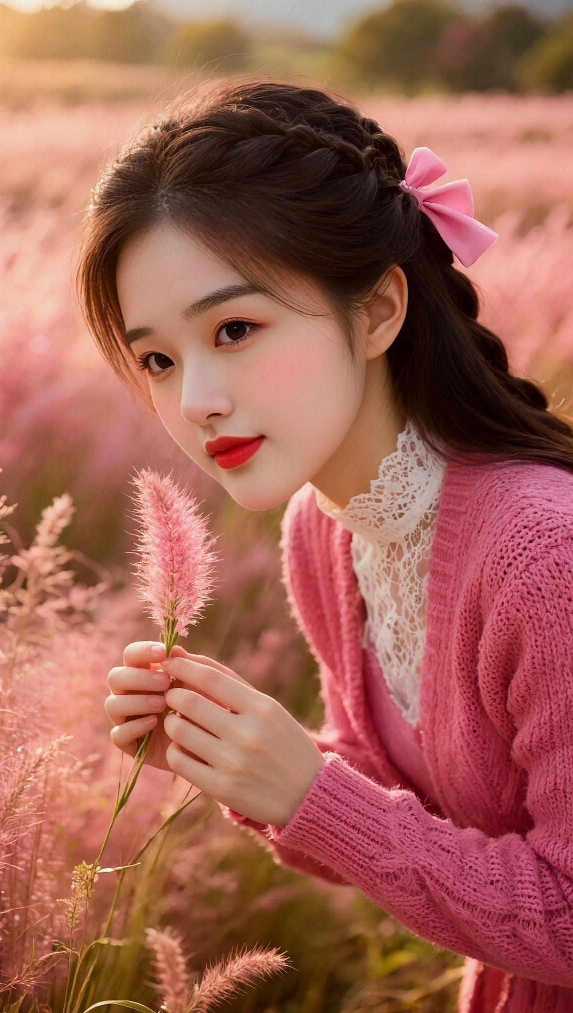 粉系田园照   颜值在线 女孩写真