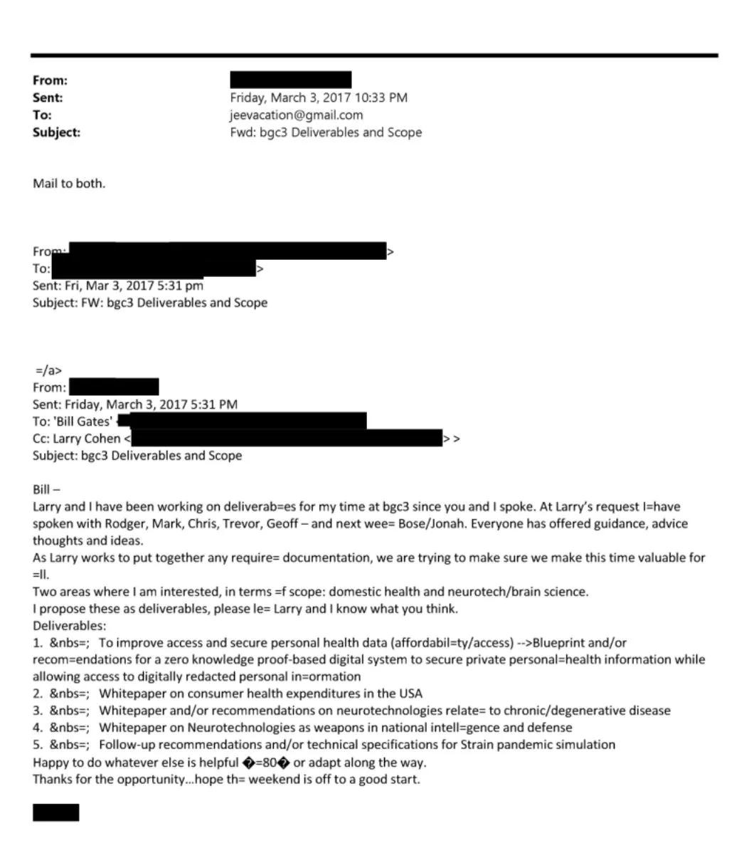 🇺🇸 比尔·盖茨在2017年曾与爱泼斯坦策划“疫情模拟”。

一封电子邮件列