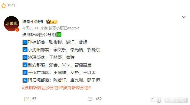曹骏四公分组披荆斩棘披荆斩棘四公全新分组就位，曹骏迎来新的队友阵容。他擅长用表演