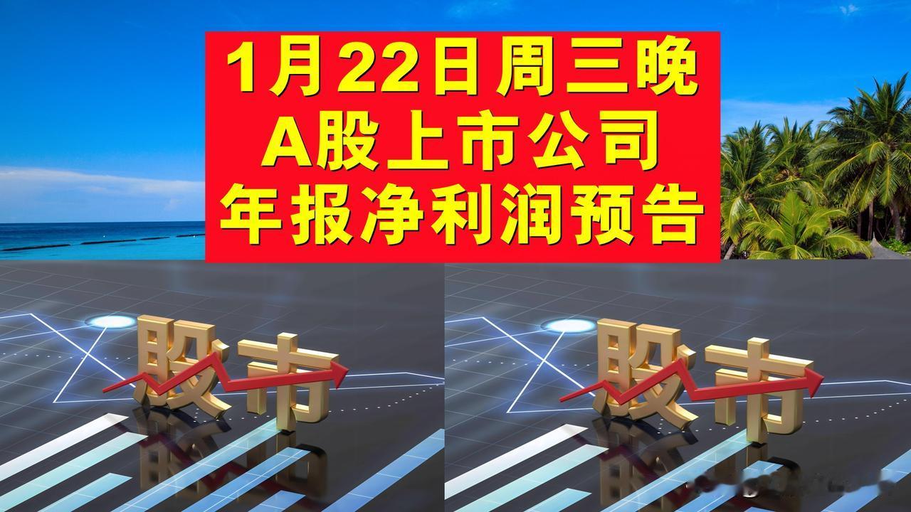 1月22日周三晚间A股上市公司预计年报净利润公告。

-证券简称-净利润-同比增