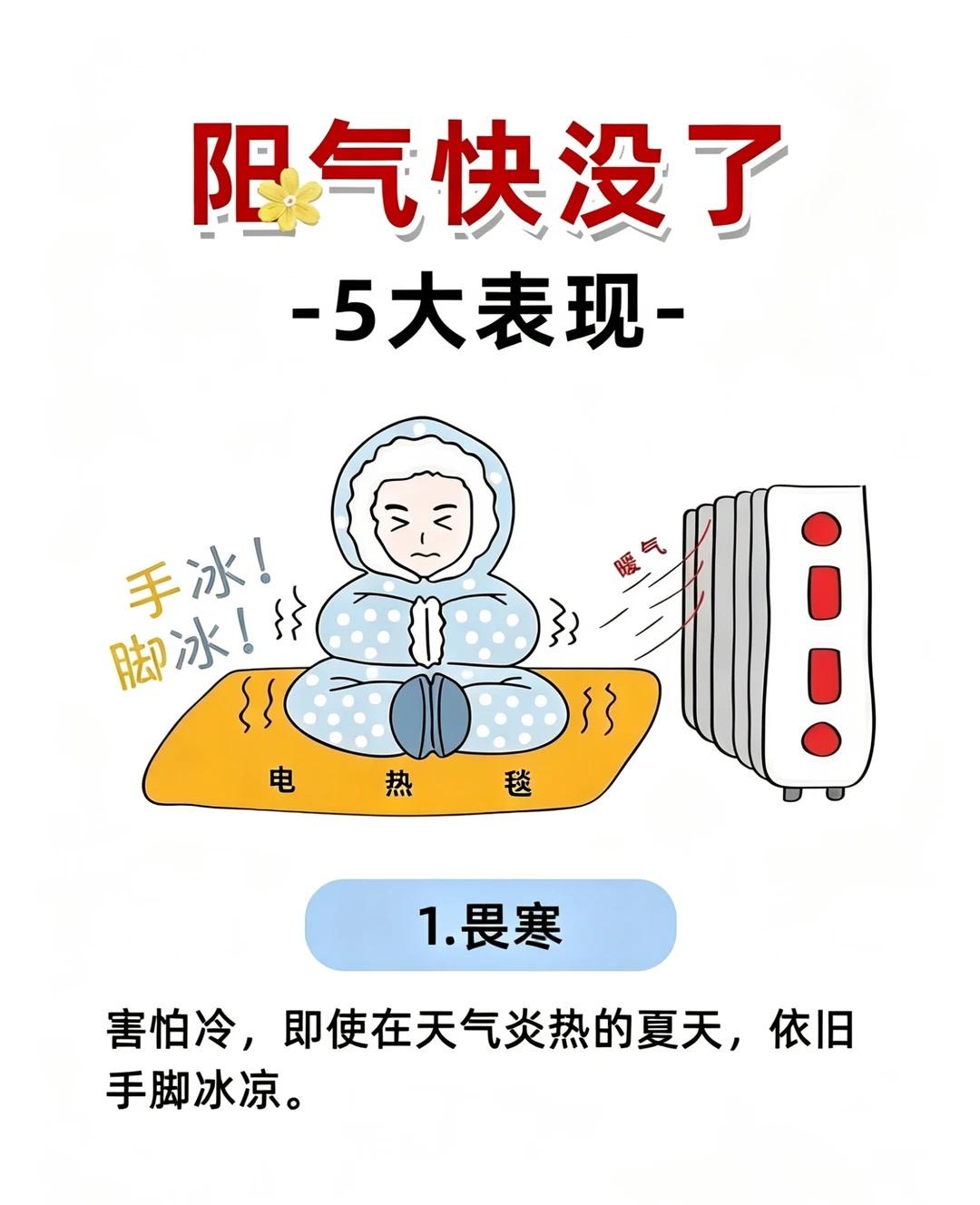 阳气亏虚的常见征象，中医体质科普