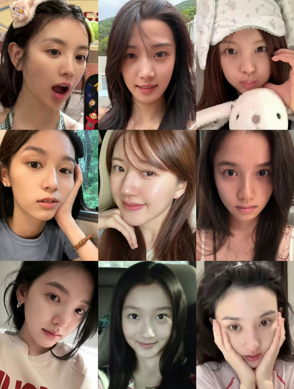 女明星素颜图 大家能选出95四美吗？田曦薇｜卢昱晓｜杨超越｜周也｜赵露思｜张婧仪
