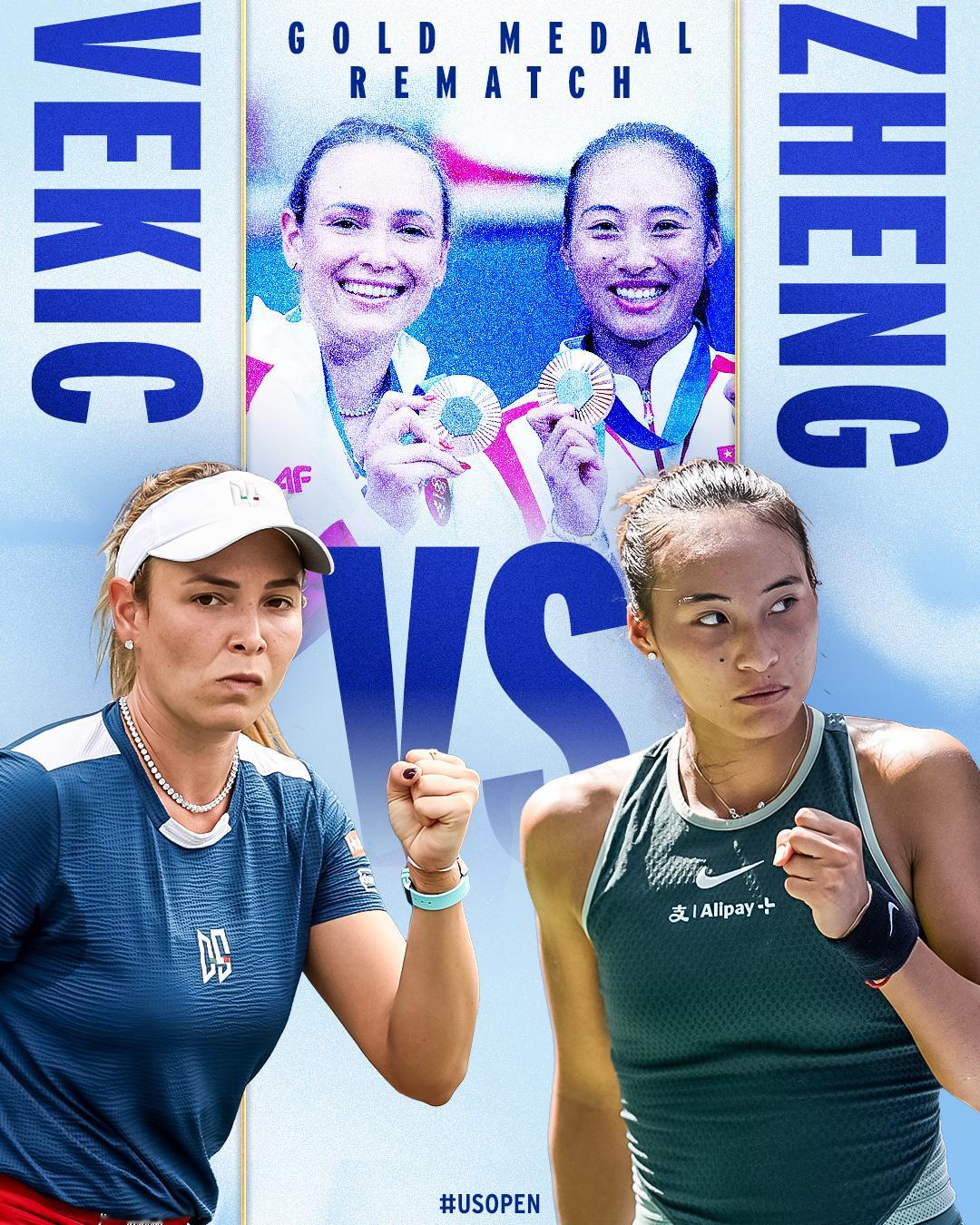 #郑钦文vs维基奇# 巴黎奥运会金牌争夺战的重演即将开始，郑钦文与维基奇再次狭路