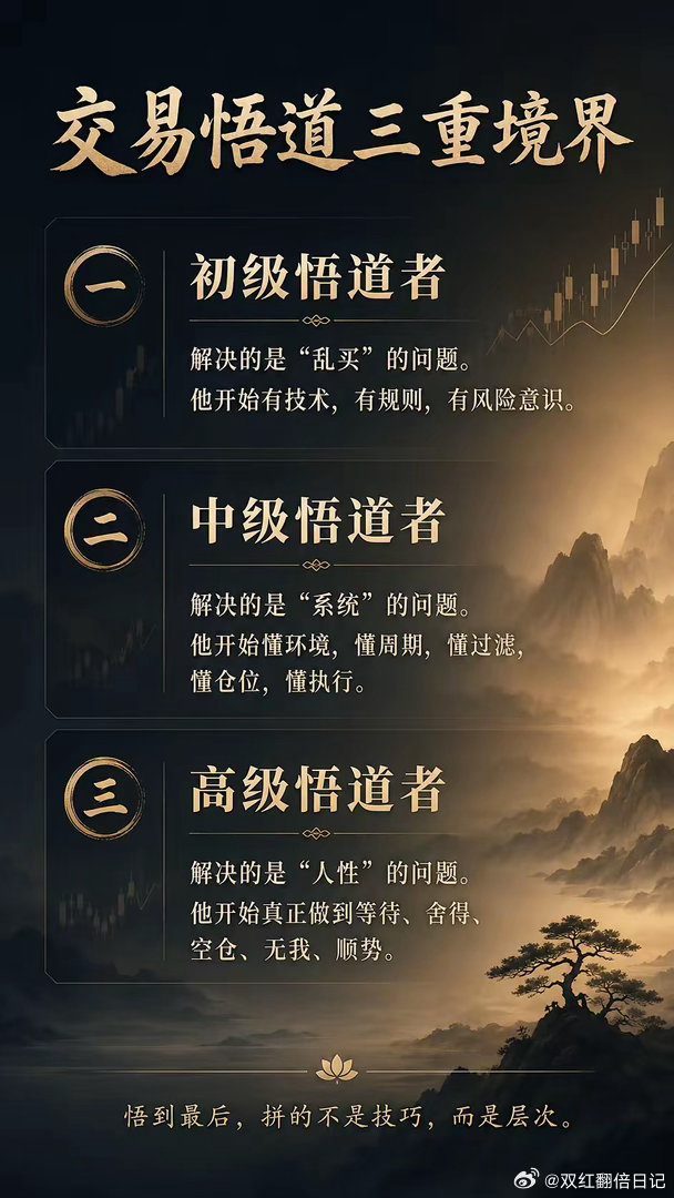 初级悟道者，解决的是“乱买”的问题。他开始有技术，有规则，有风险意识。中级悟道者