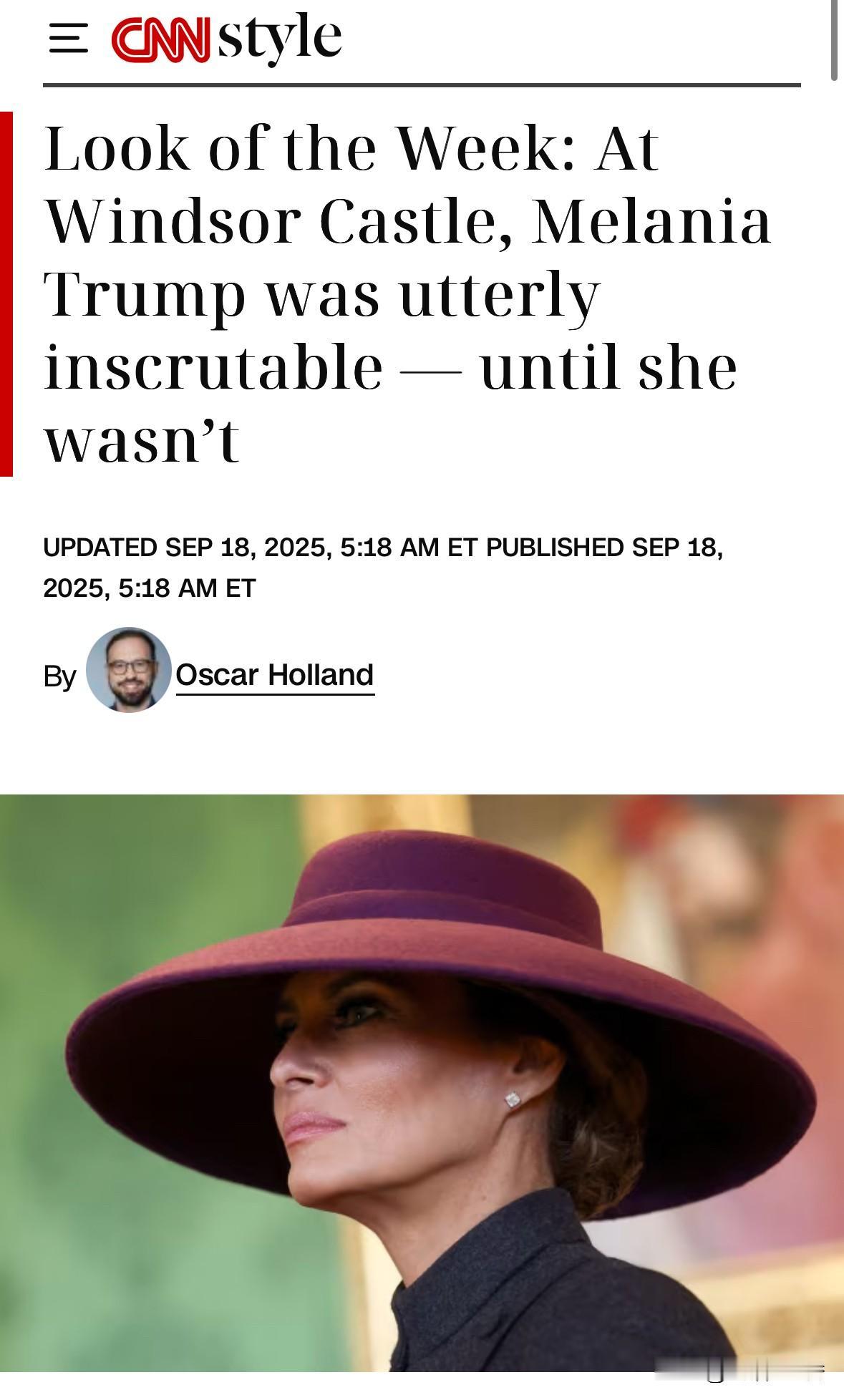 美媒对久未露面的美第一夫人梅拉尼，进行了大幅报道。总结就一个词：捉摸不透的！
 