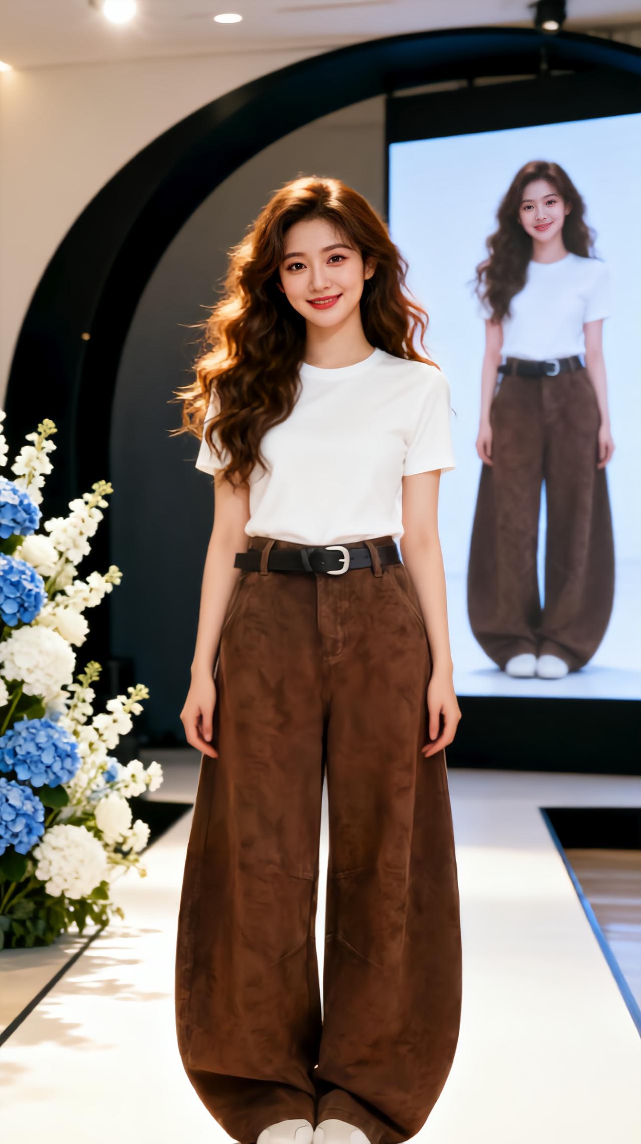 牛仔阔腿裤的百变魅力 时尚穿搭分享 直筒显瘦秀场同款长裤 阔腿裤穿搭大全 活力穿