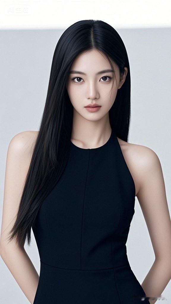 冷艳黑丝绒礼服，优雅气质女神💃✨