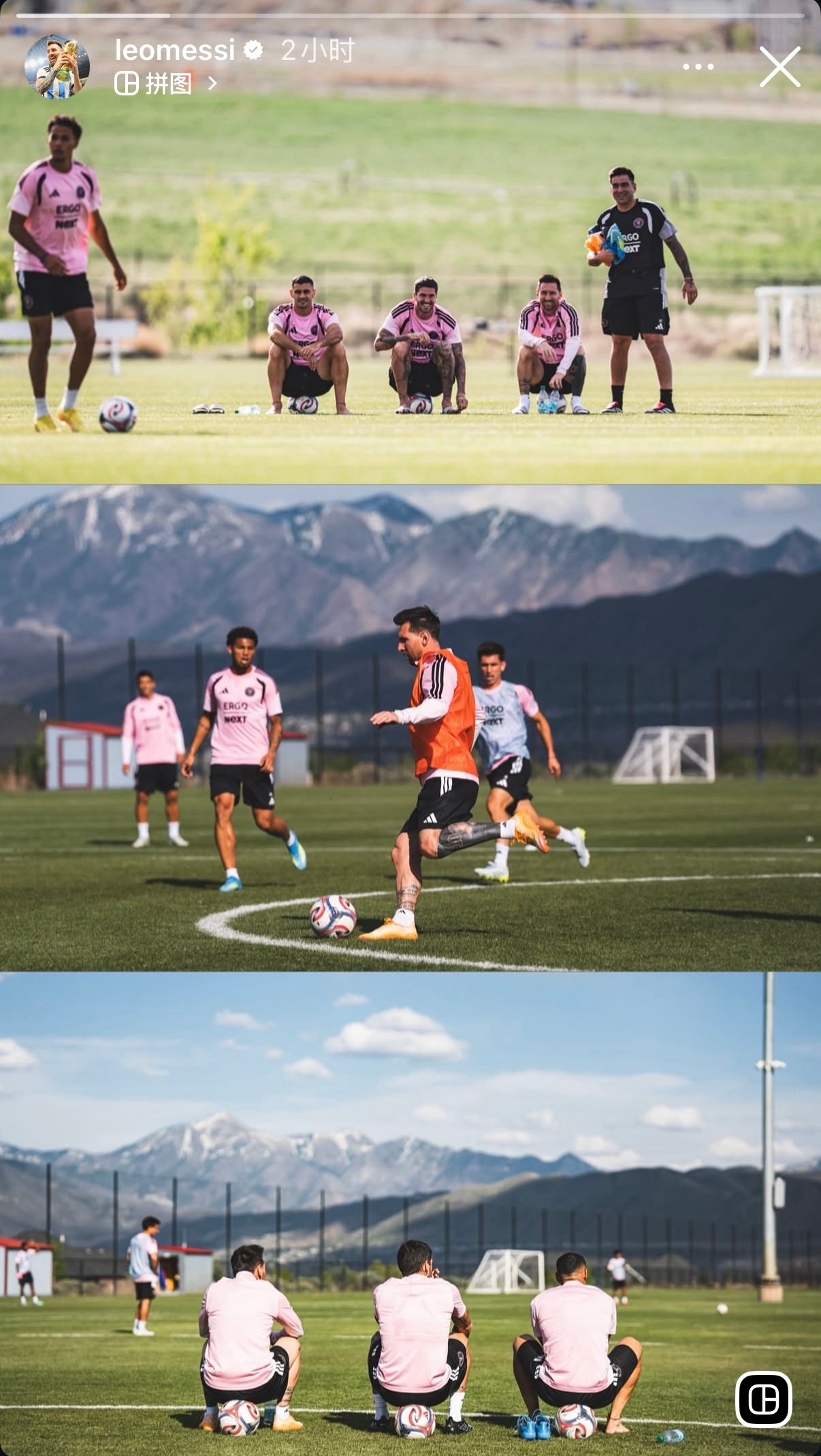 梅西更新拼图快拍🧩看来对训练场挺满意梅西