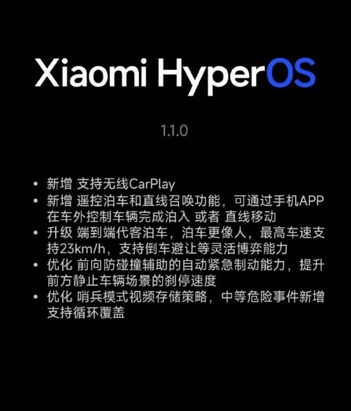 Xiaomi HyperOS 1.1.0陆续开始推送，除了计划中的新增支持无线C