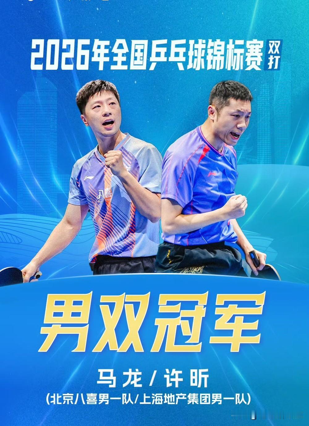 [加油]马龙许昕再次站上最高领奖台国乒男双今夕是何年 

🏆再次搭档，就是冠军