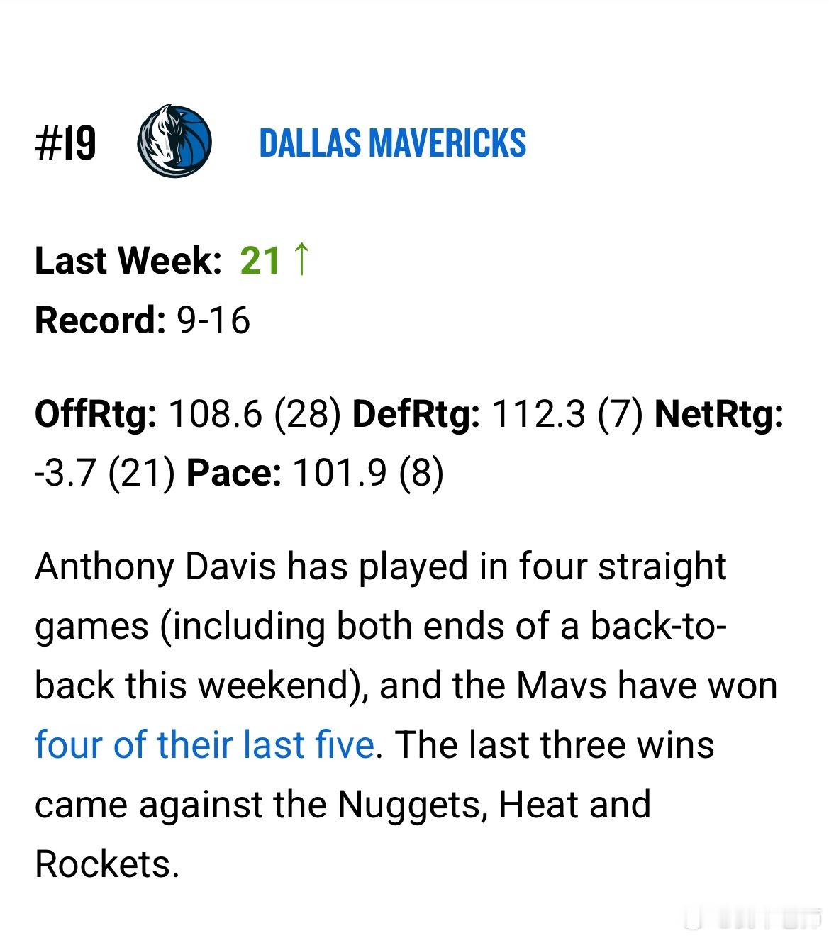 MFFL NBA官方发布了2025-26赛季第8期球队实力排行榜。我牛排在联盟第