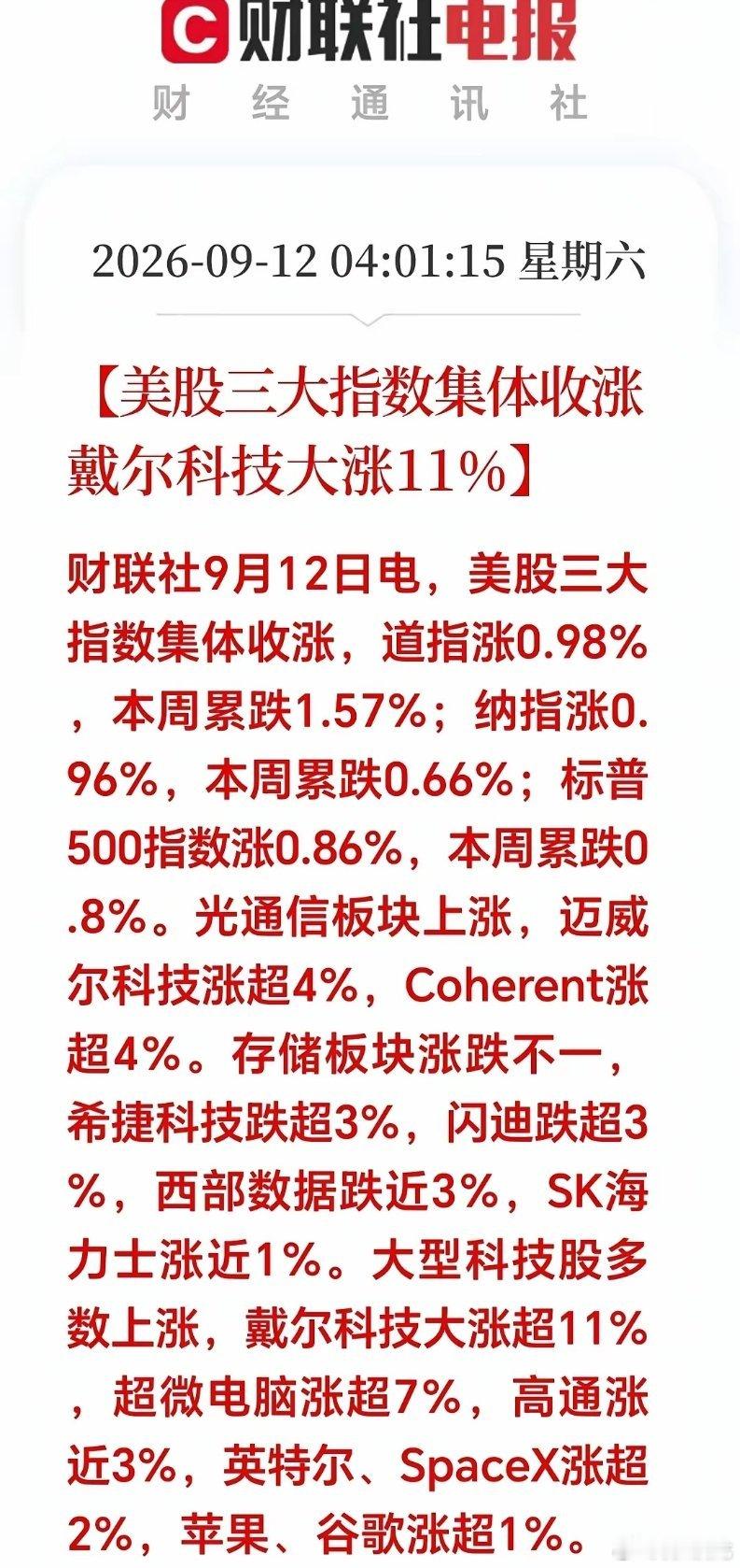 大利好！一觉醒来，下周A股稳了！美股夜盘全线翻红，科技股多数走强不少人还在担忧外