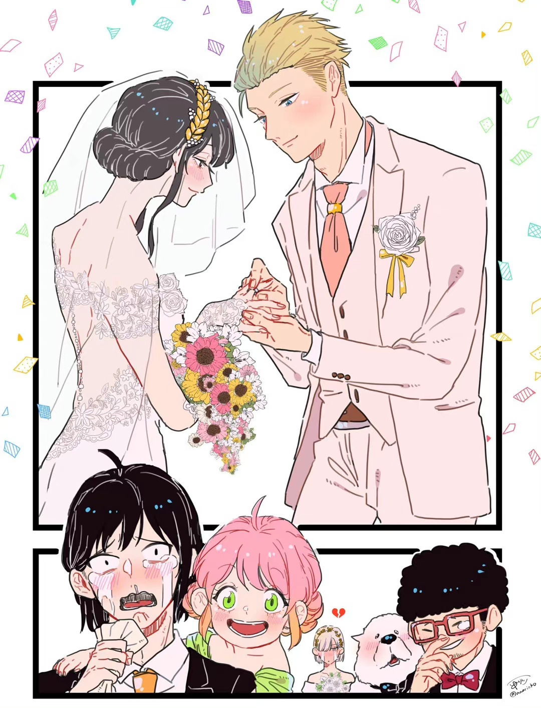间谍过家家[超话]黄昏和约尔的结婚现场 间谍过家家 x:awarinko ​​​