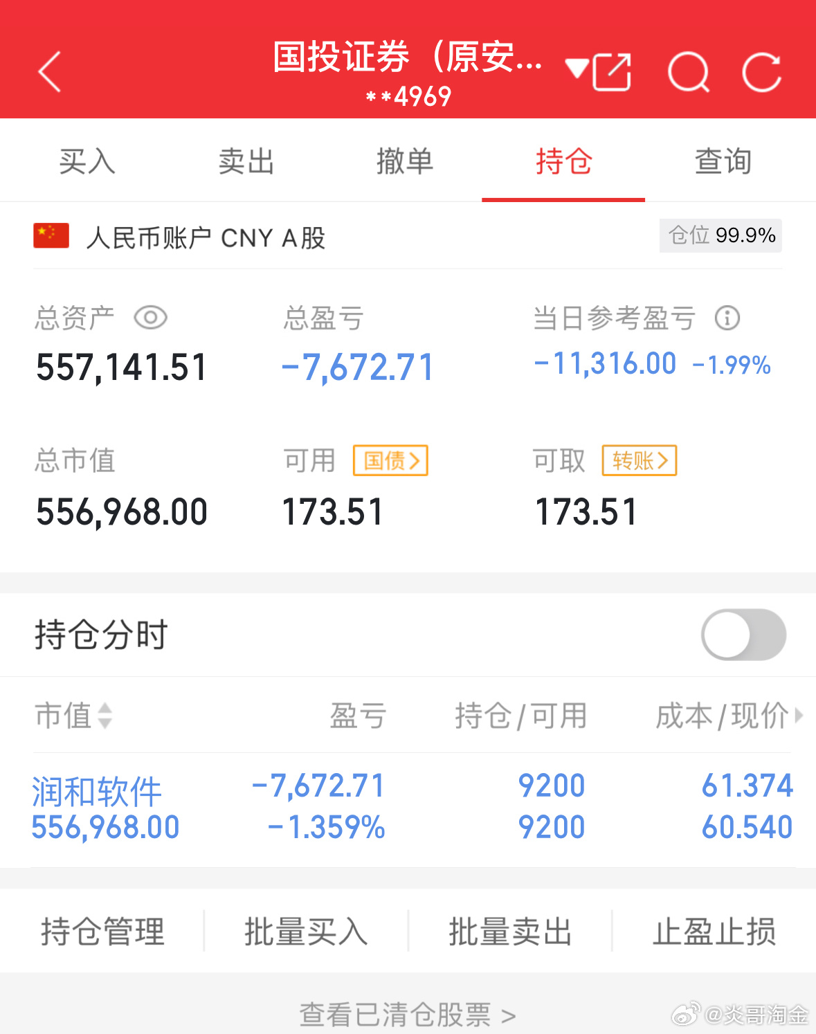 50万实盘挑战一年做到500万（第64天）总资产：557141当日参考盈亏：-1