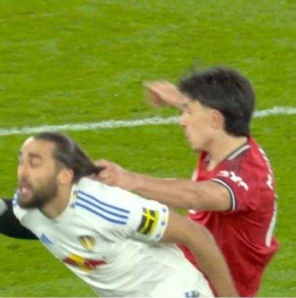 勒温赛后谈及利马的红牌我不是做出判罚的人，我只是告诉裁判我头发被拉了曼联