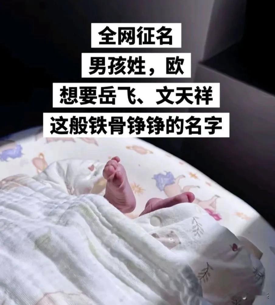 男孩姓欧，想要取个类似岳飞、文天祥这般铁骨铮铮的名字，以你的文采，会取什么名呢？