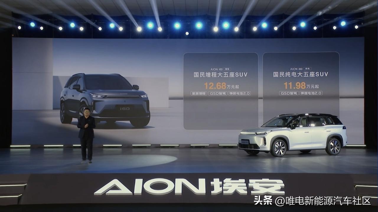 埃安i60开启预售[思考]增程版预售价12.68万元起，纯电版预售价11.98万