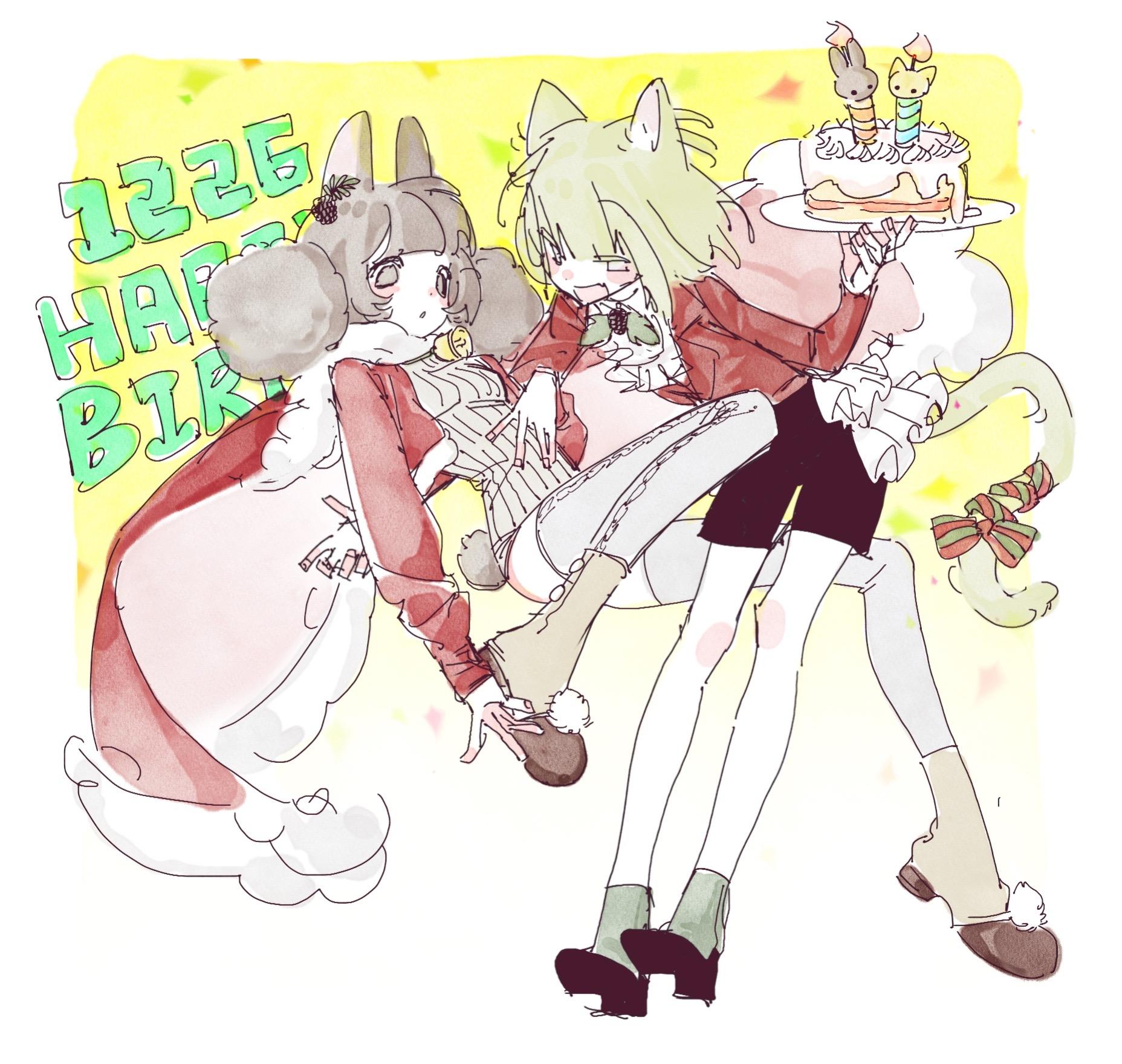 🌟🎄🎂🐰and🐱🎂🎄🌟。和丹歌一起画生贺的第六年～  ...