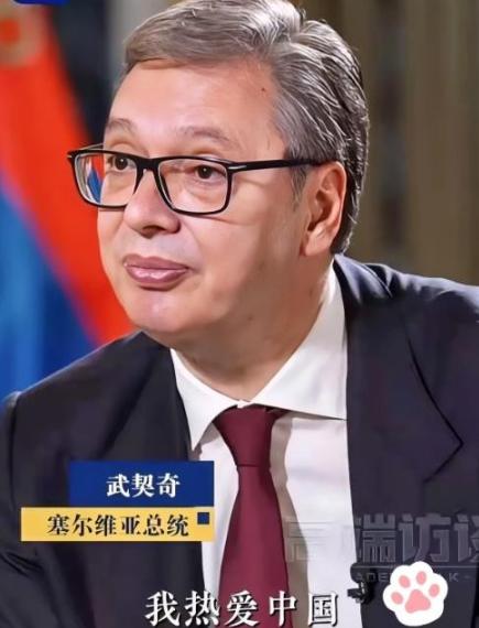 塞尔维亚总统武契奇在接受央视采访时候说：我热爱中国，我欣赏中国的政治理念，更喜爱