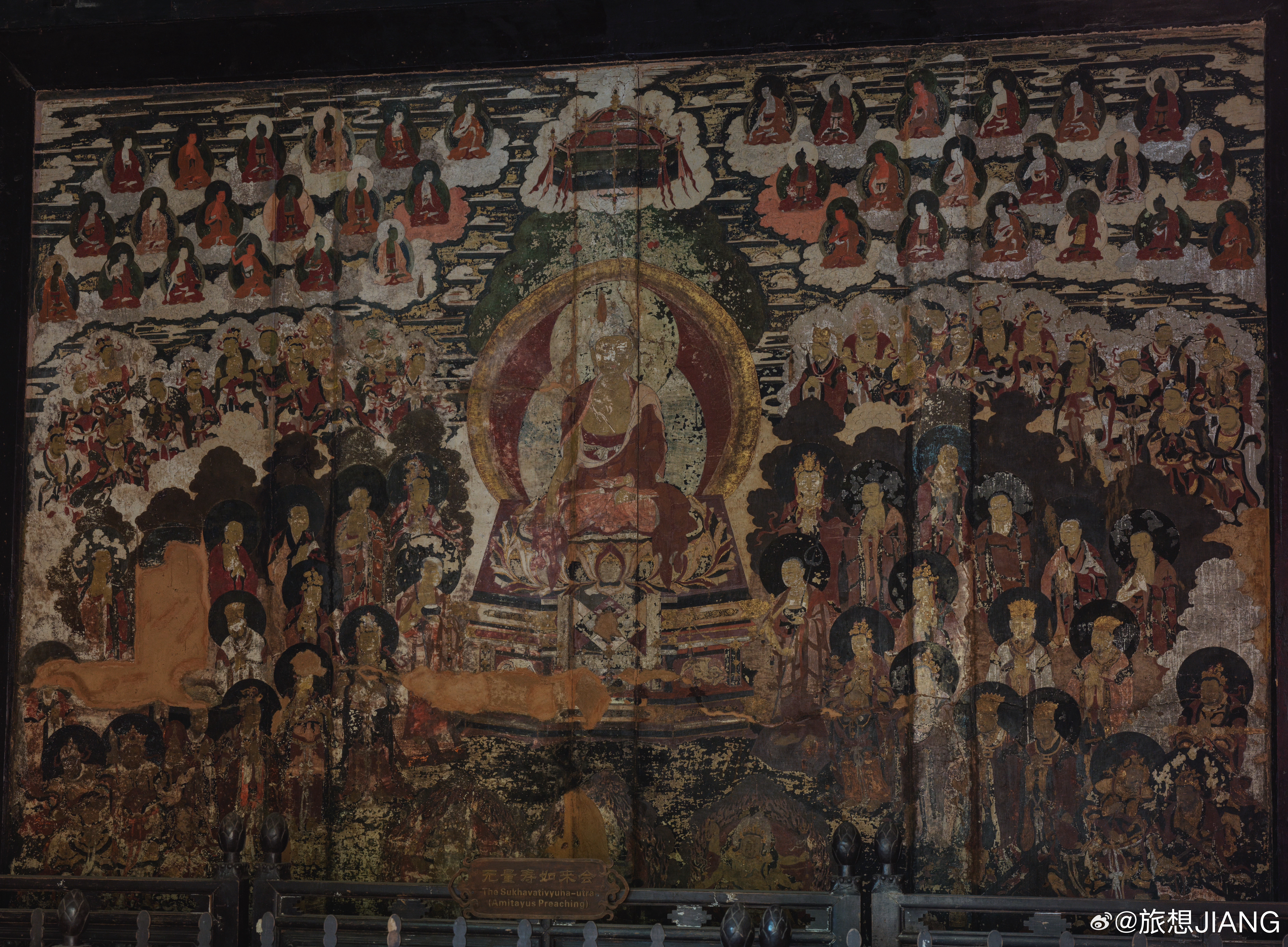 偷拍了一张白沙壁画，哈苏的细节确实范围。整个画面的细节栩栩如生，这些佛教的绘画工