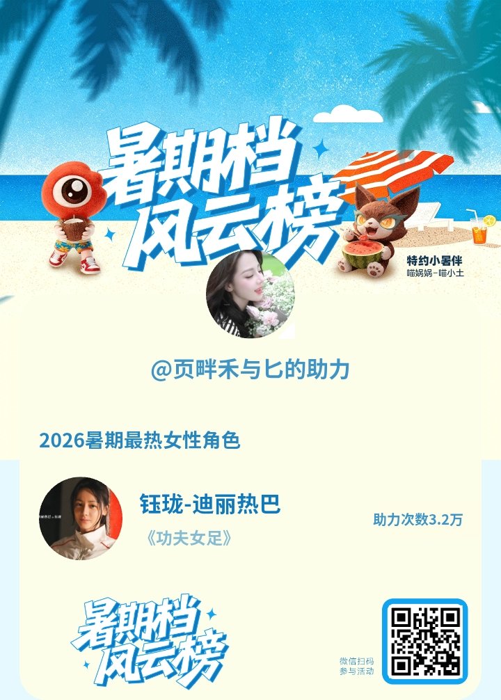 【暑期档风云榜】活动进行中，快来助力她成为今夏最热！2026暑期最热女性角色 暑