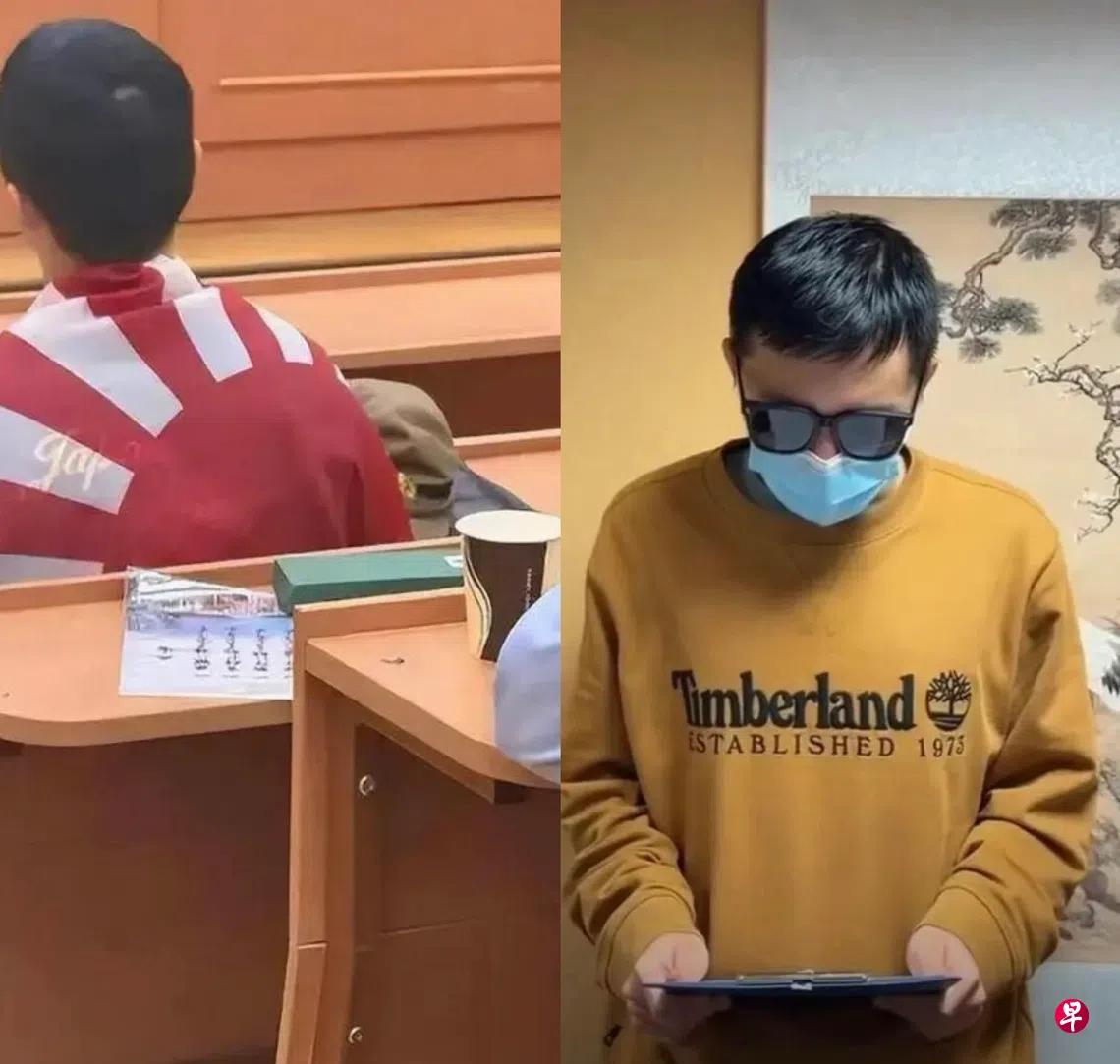 一名中国留学生10月14日在莫斯科大学历史系课堂身披旭日旗，当时课程涉及日本明治