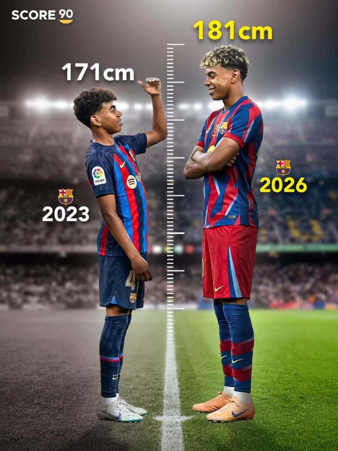 亚马尔比三年前长了10cm😎😎😎😎巴萨至死不渝红蓝魂