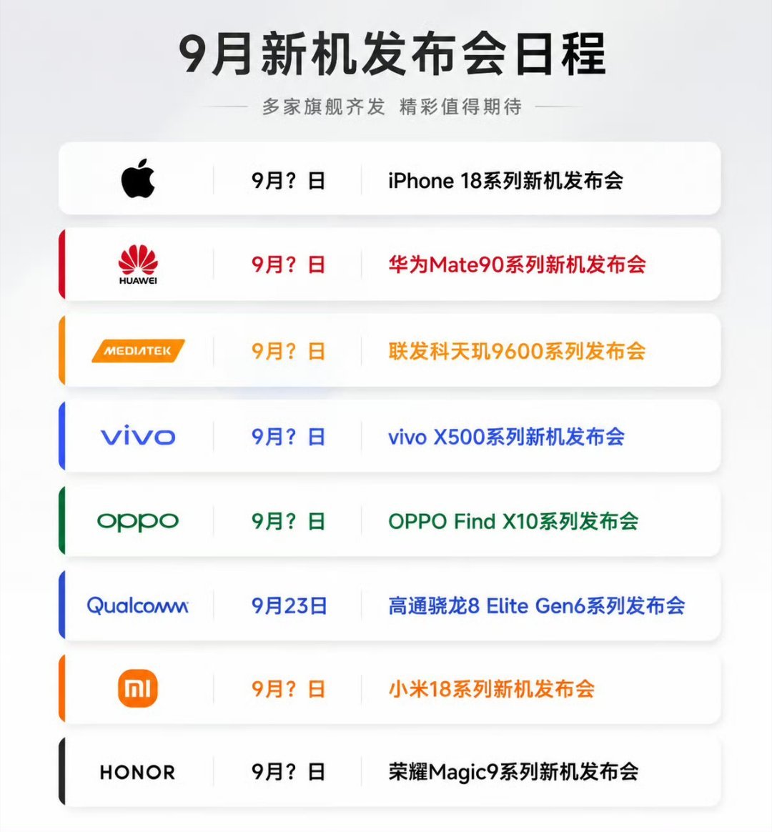9月新机发布时间 