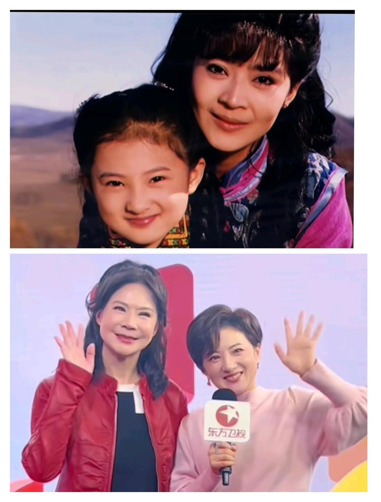 如果金铭没有发对比照，还真没看出来她身边站着的竟然是琼瑶剧中婉君的扮演者俞小凡。