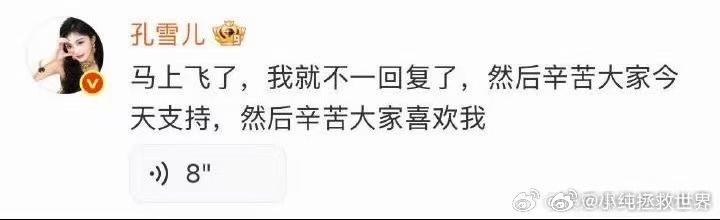 孔雪儿人气 孔雪儿人气居高不下，不仅因为自身优秀，更因为她对粉丝足够用心，接机时