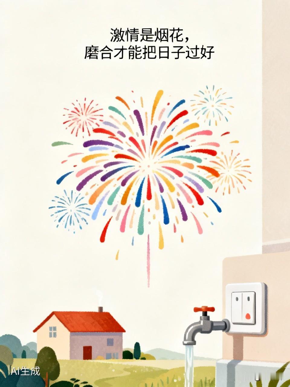 激情是烟花，磨合才能把日子过好

     刚认识那会儿，恨不得二十四小时黏在一