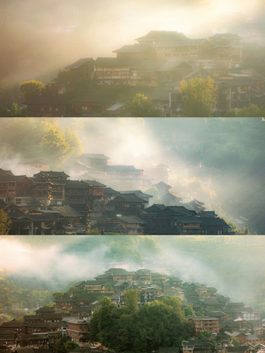 如果你早起☀你能看到这样的西江苗寨❗