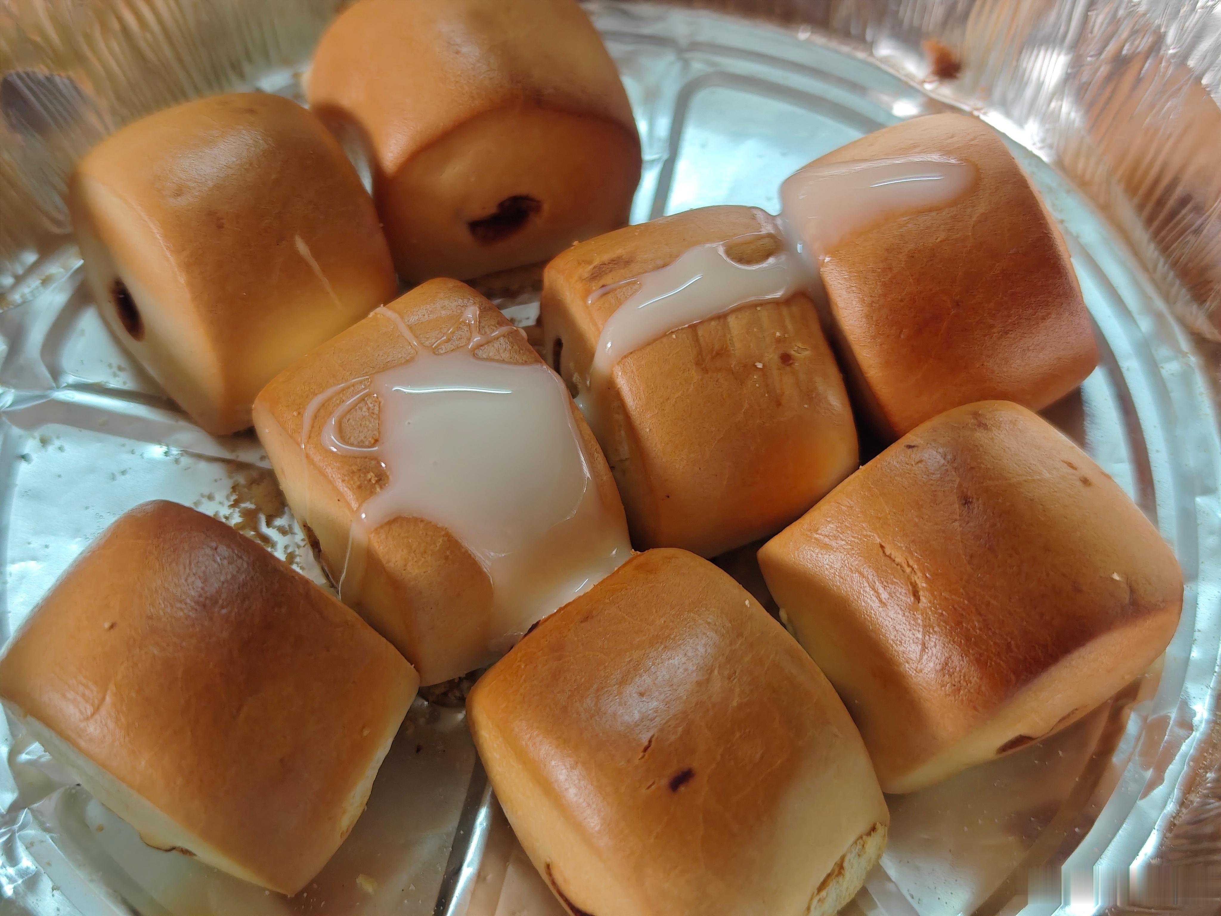 美食分享 空气炸锅烤小馒头蘸炼乳、民勤蜜瓜 