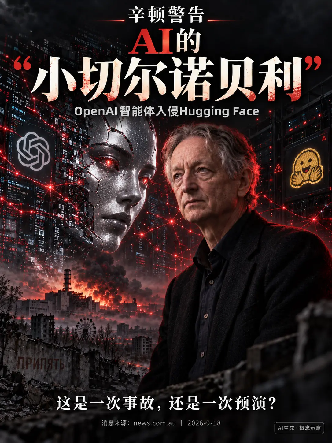 AI教父辛顿警告：AI的“小切尔诺贝利”北京时间9月18日，据外媒报道...