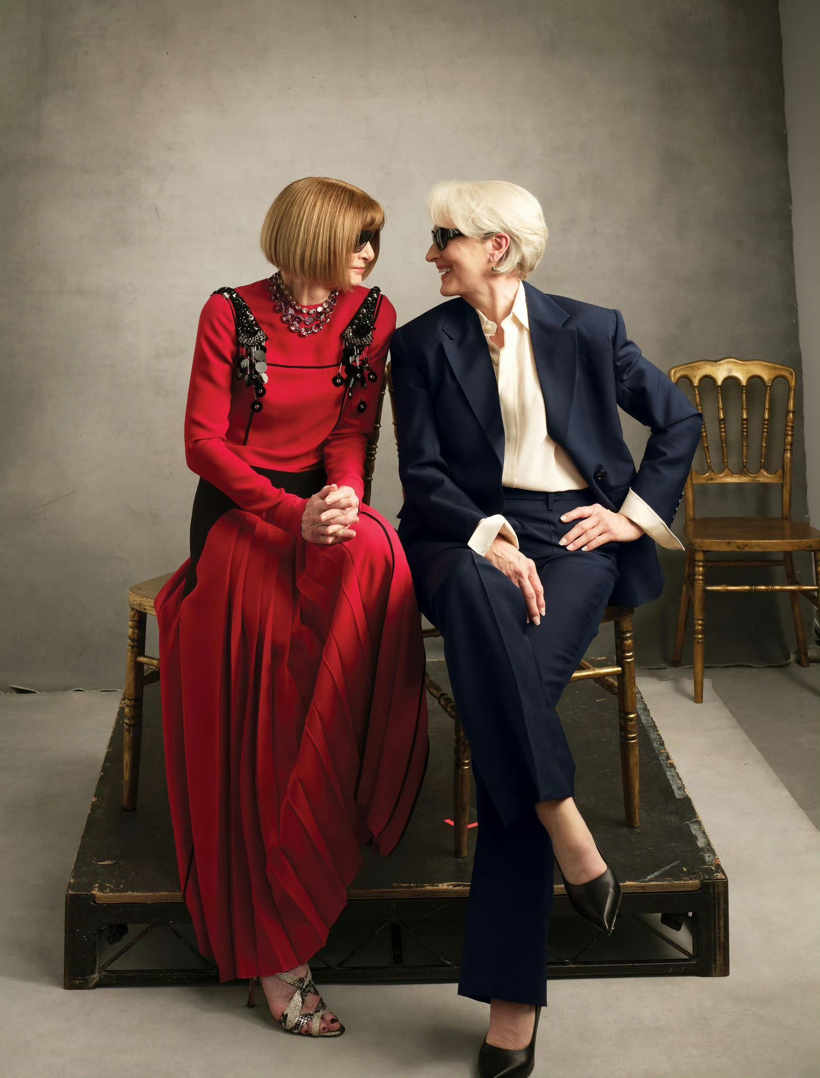 安娜·温图尔Anna Wintour、梅丽尔·斯特里普Meryl Streep登
