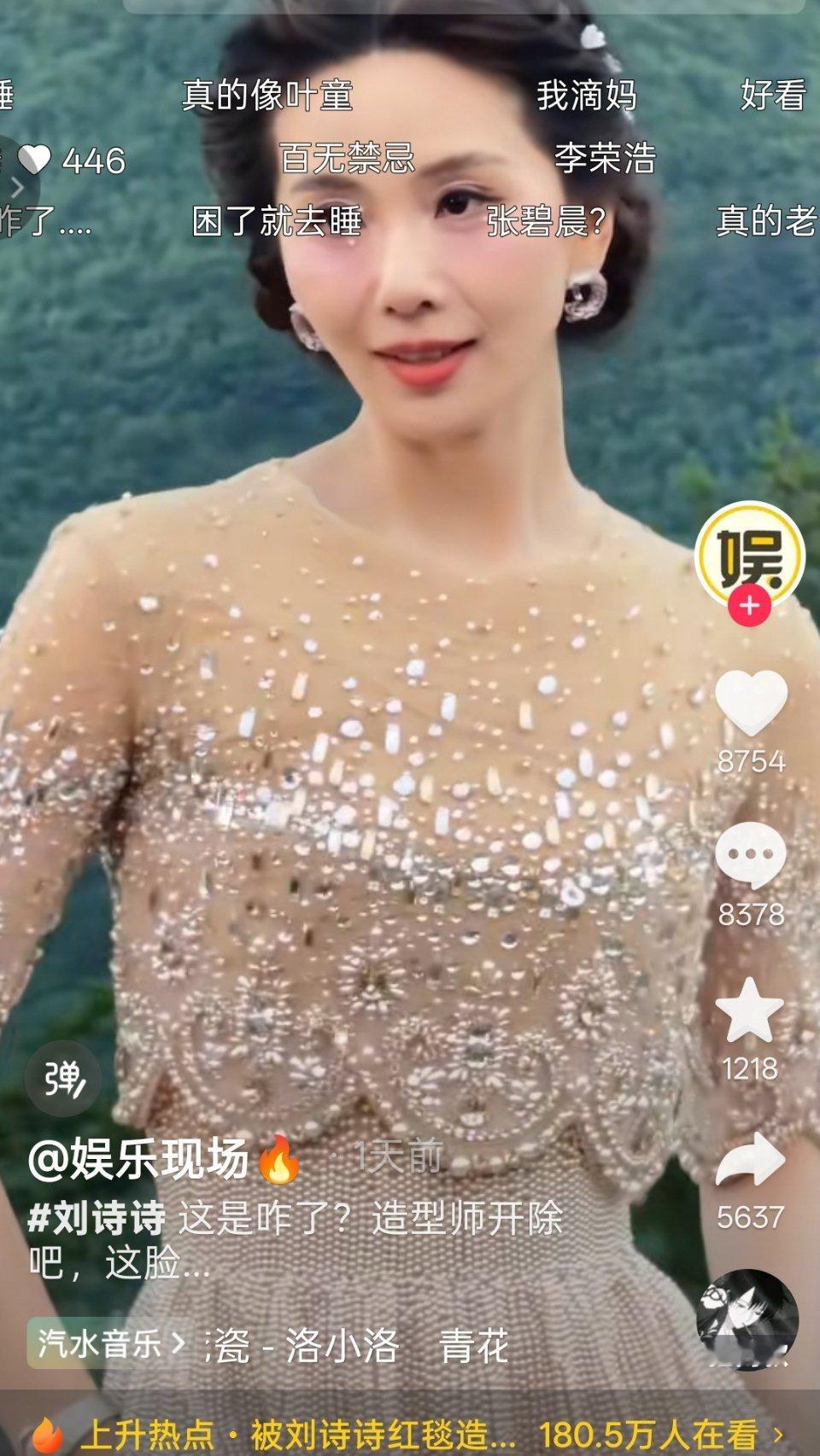 刘诗诗下沉市场是美的，精致的，你们懂什么千金难买老来瘦有股亲切的姨感，舒服的像热