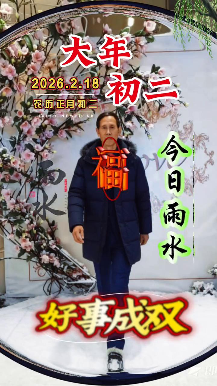 2022.2.18，好事成双。
农历正月初二，今日雨水。