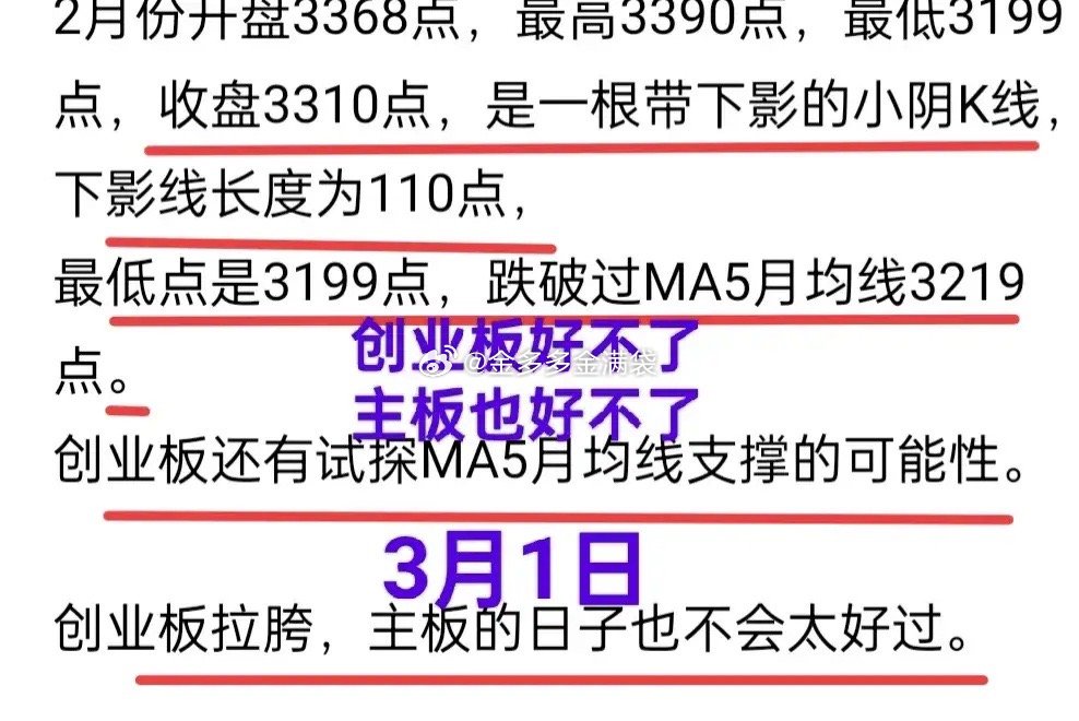 A股：分析股市的意义在于趋利避险！2月13日，金姐从技术角度分析，创业板会跌破3