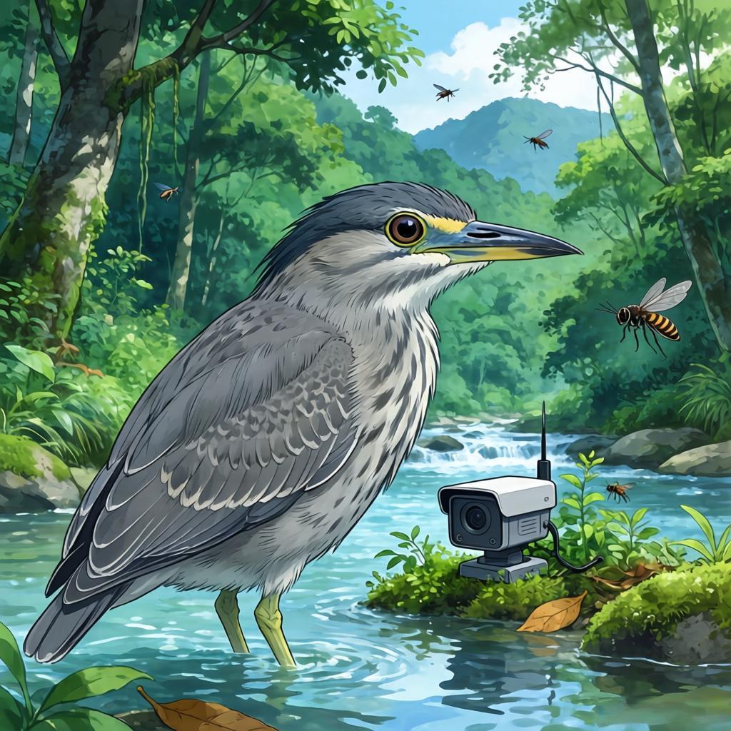 近日，广东河源新港省级自然保护区，首次监测到极其罕见的国家一级保护动物海南虎斑鳽