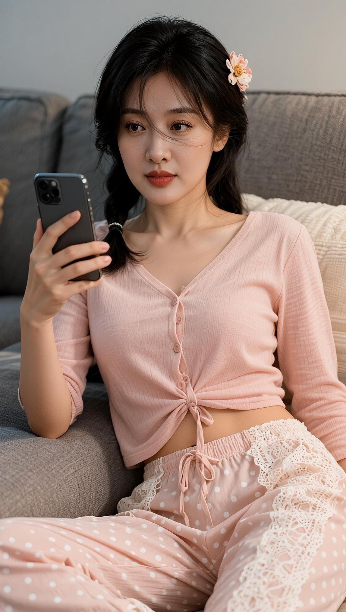 AI居家自拍照 抖音ai创作 少女写真 甜系女孩  美丽大自然风景