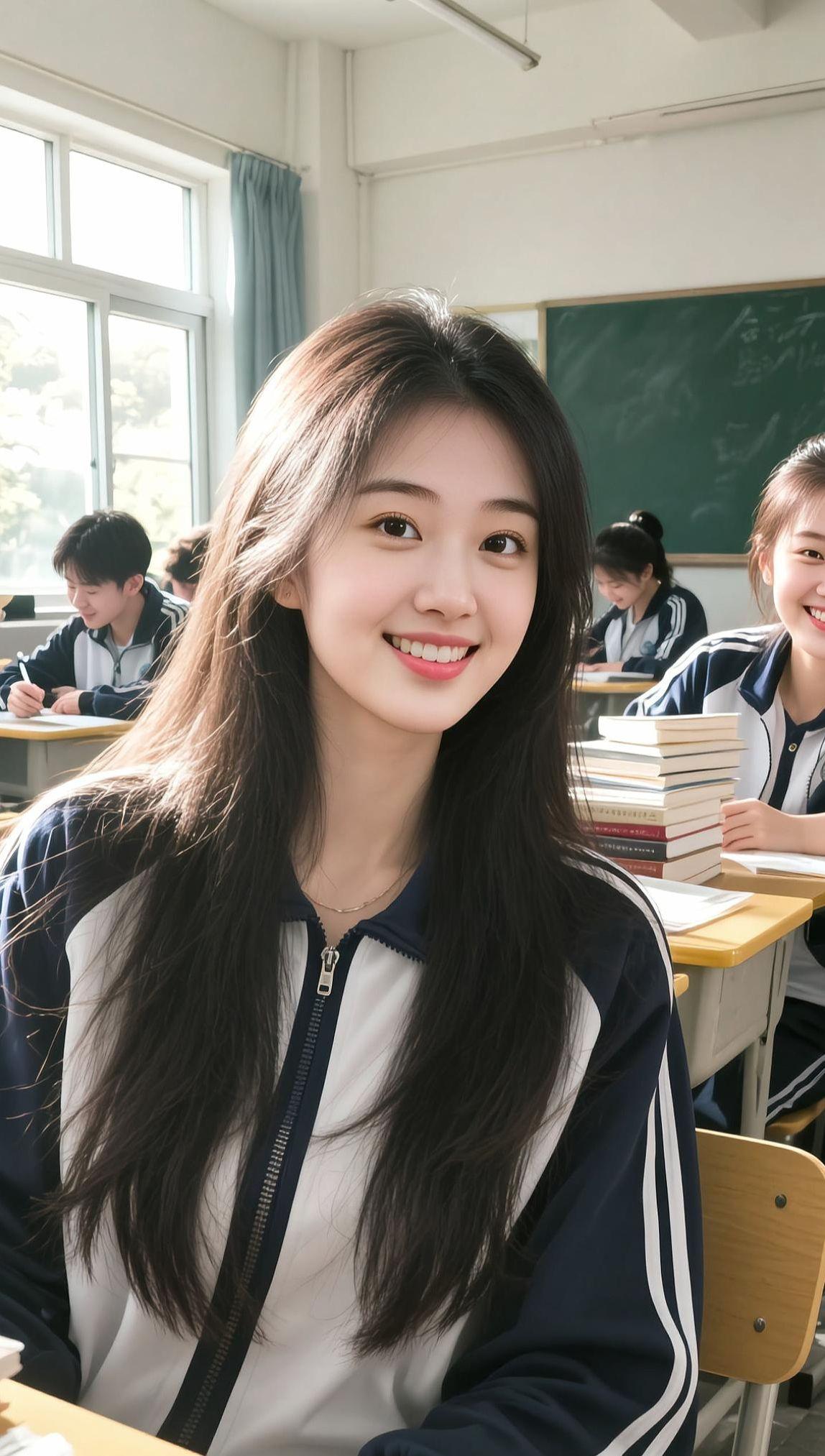 AI教室青春随拍 抖音ai创作 爱拍照爱生活 不一样的世界不一样de你