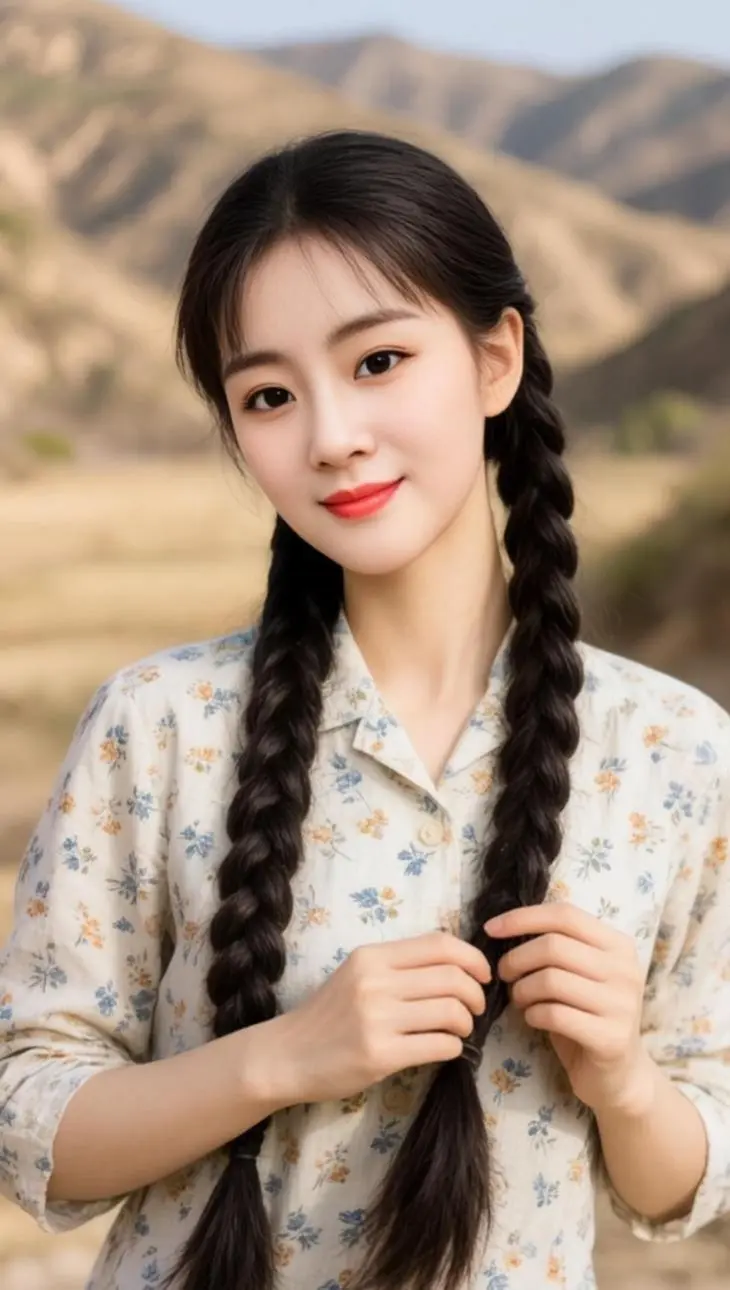 AI田园辫子女 ai创作