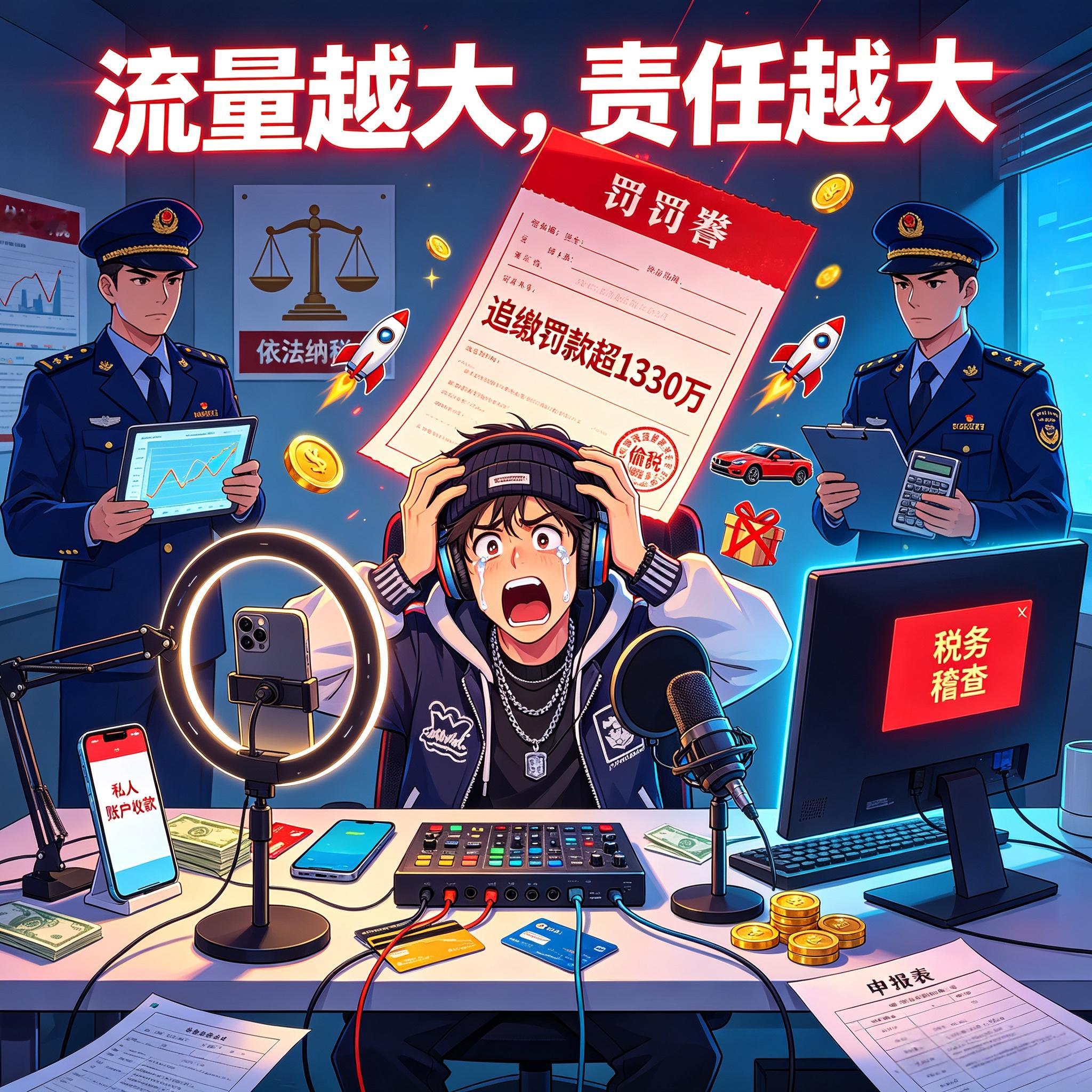 多名百万粉丝网络主播偷逃税被查依法纳税，合法经营。① 高流量低申报，百万粉丝主播